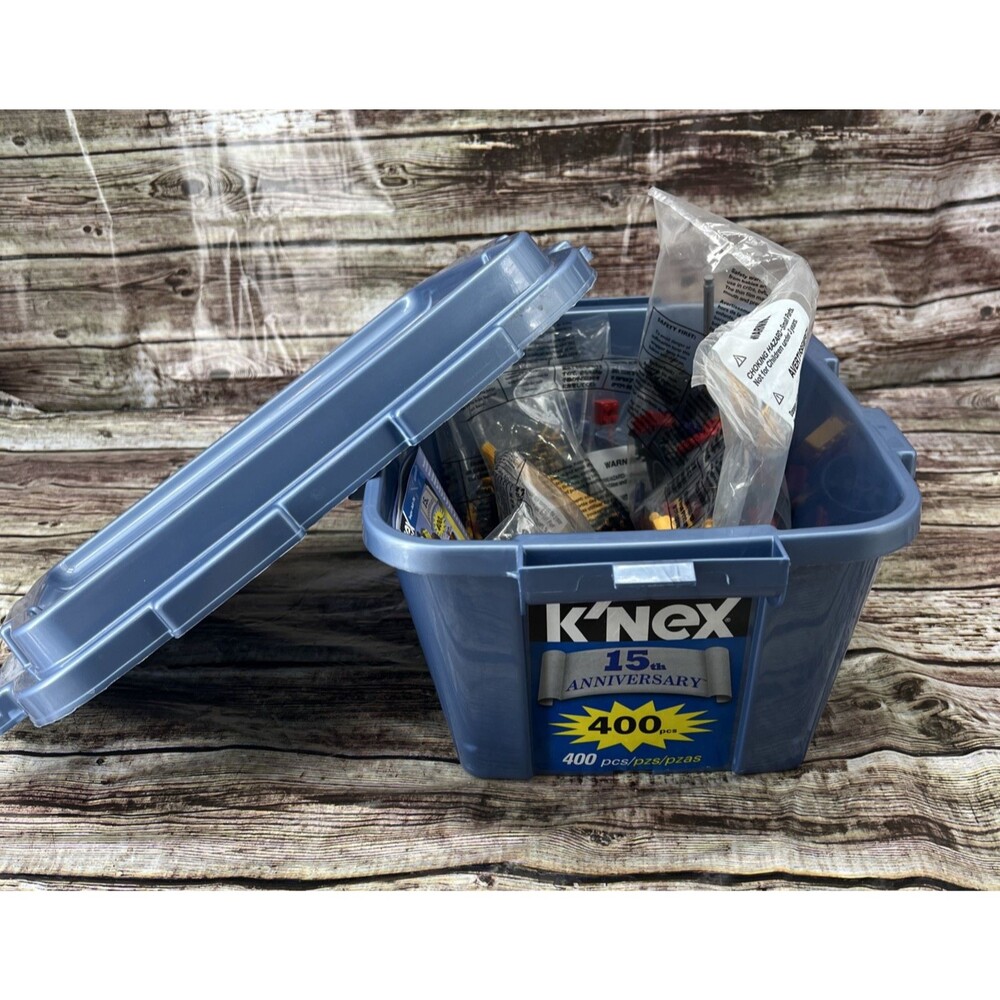 K’NEX 15th Anniversary 400 Piece Building Set With Storage Bin - Unopened Bags